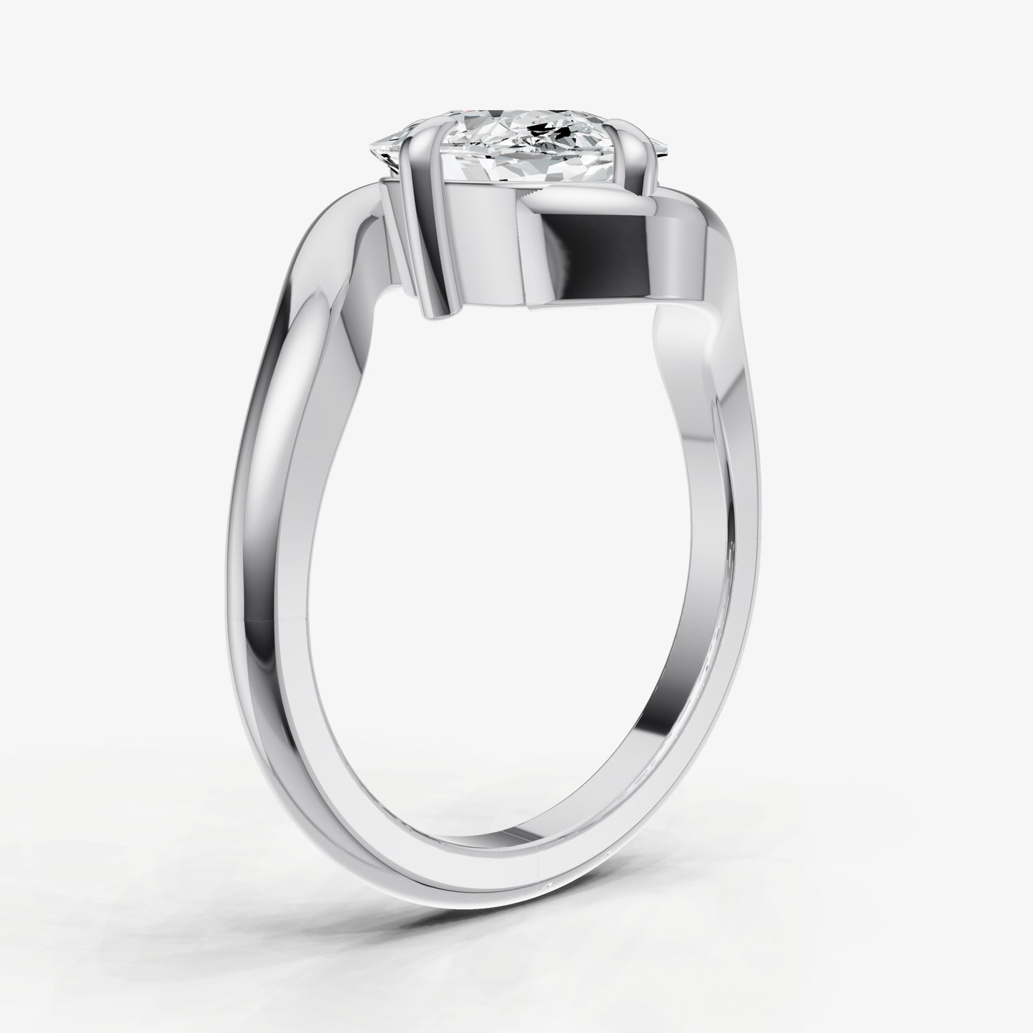 Old Miner Bypass Oval Engagement Ring