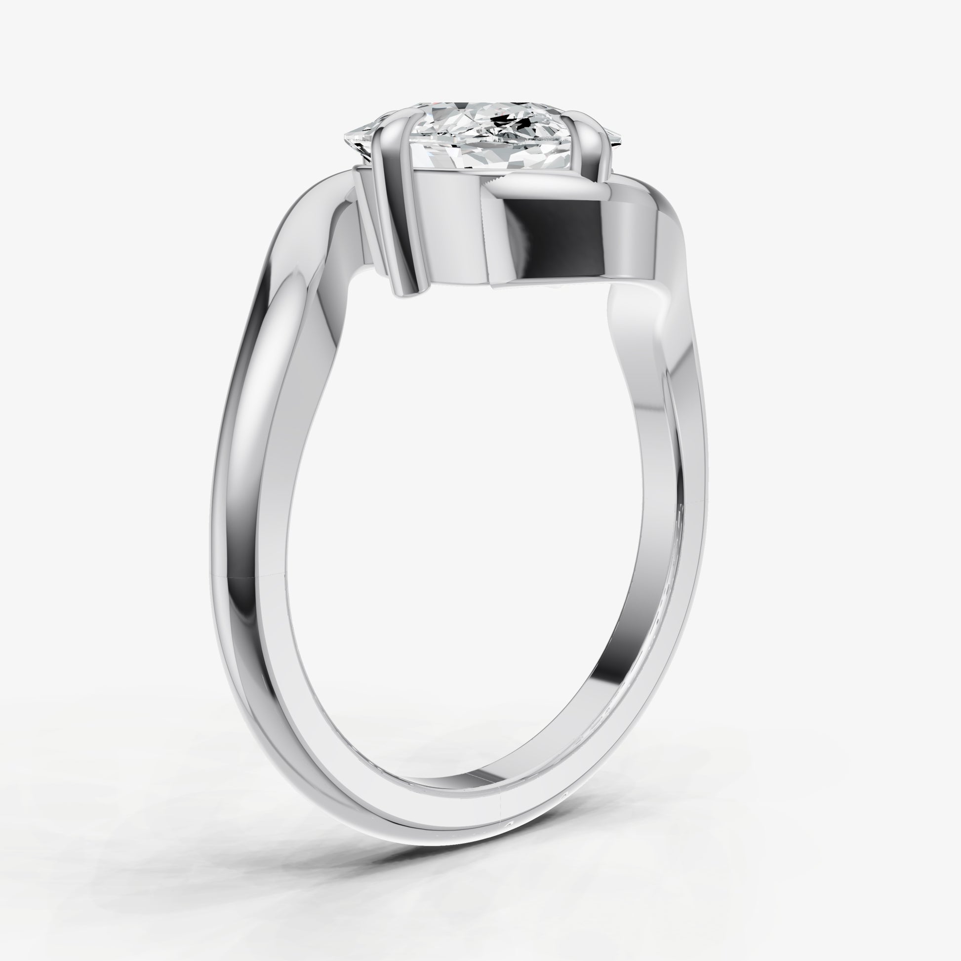 Old Miner Bypass Oval Engagement Ring