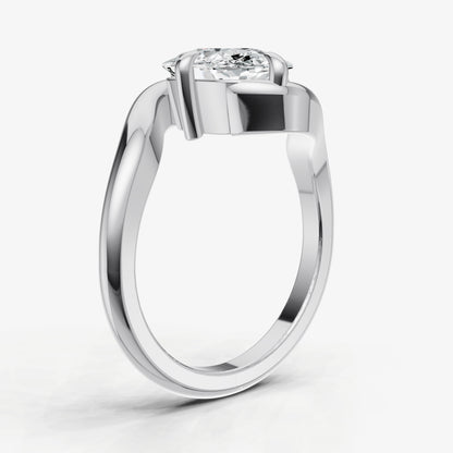 Old Miner Bypass Oval Engagement Ring