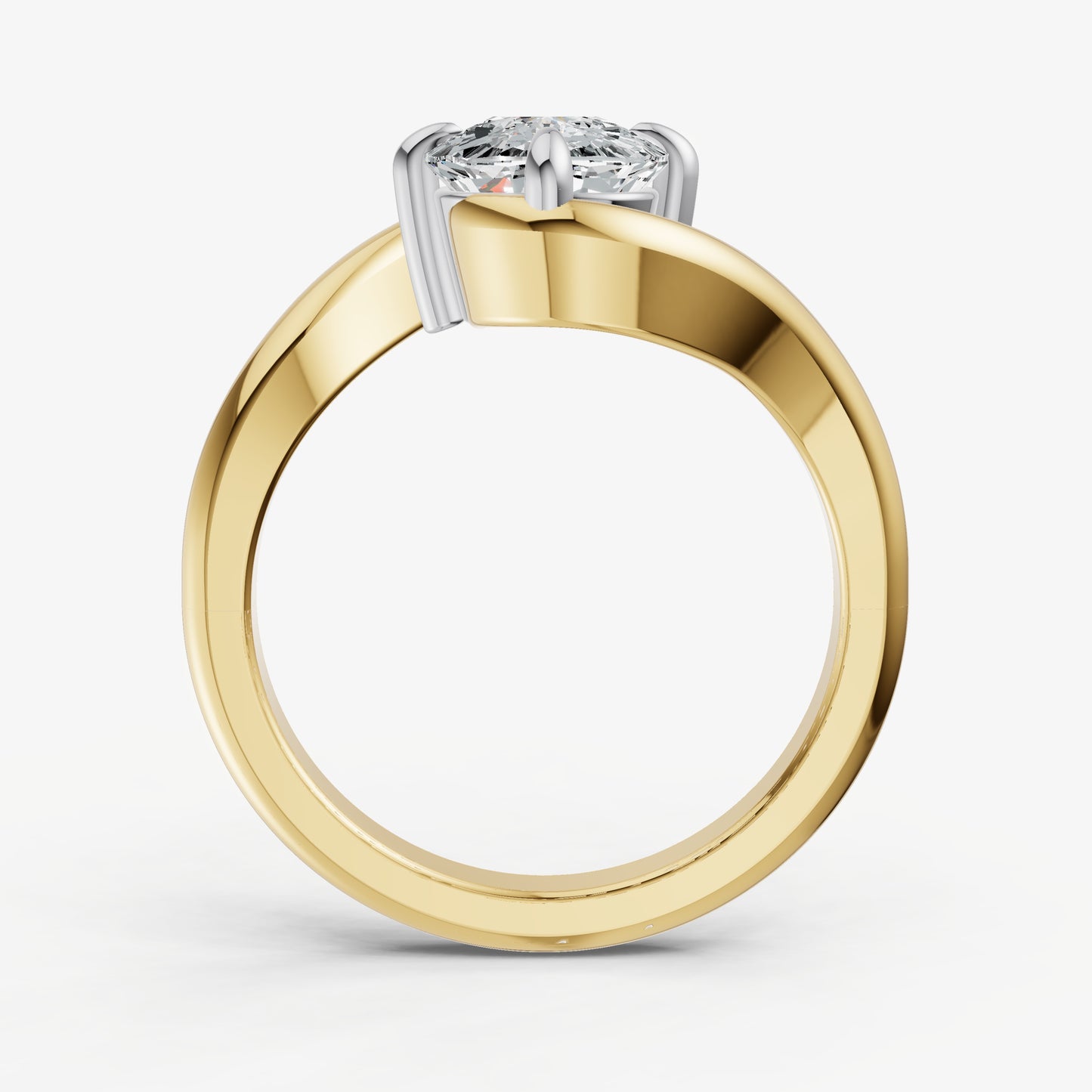 Old Miner Bypass Oval Engagement Ring
