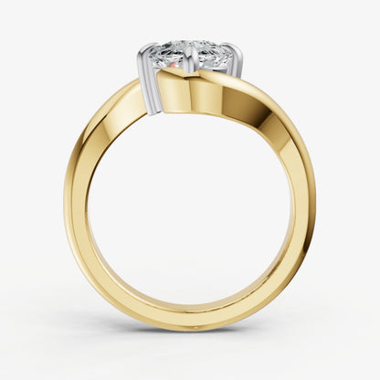 Old Miner Bypass Oval Engagement Ring