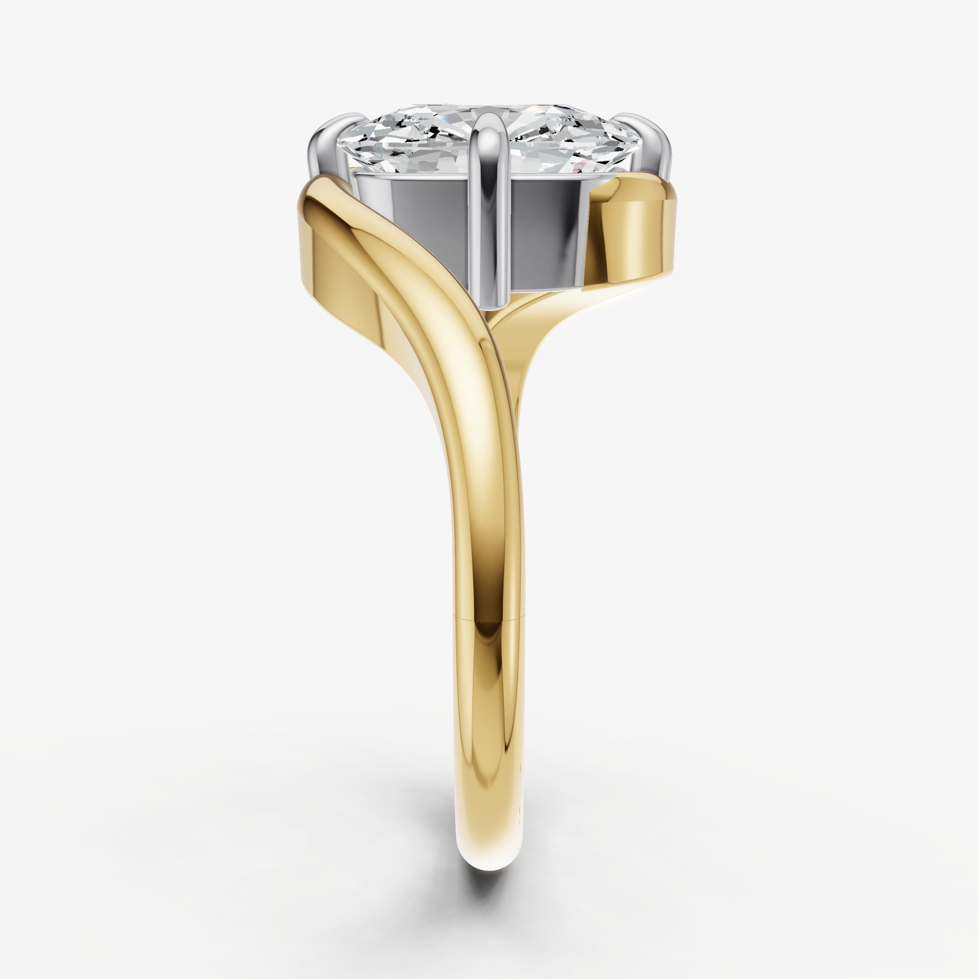 Old Miner Bypass Oval Engagement Ring