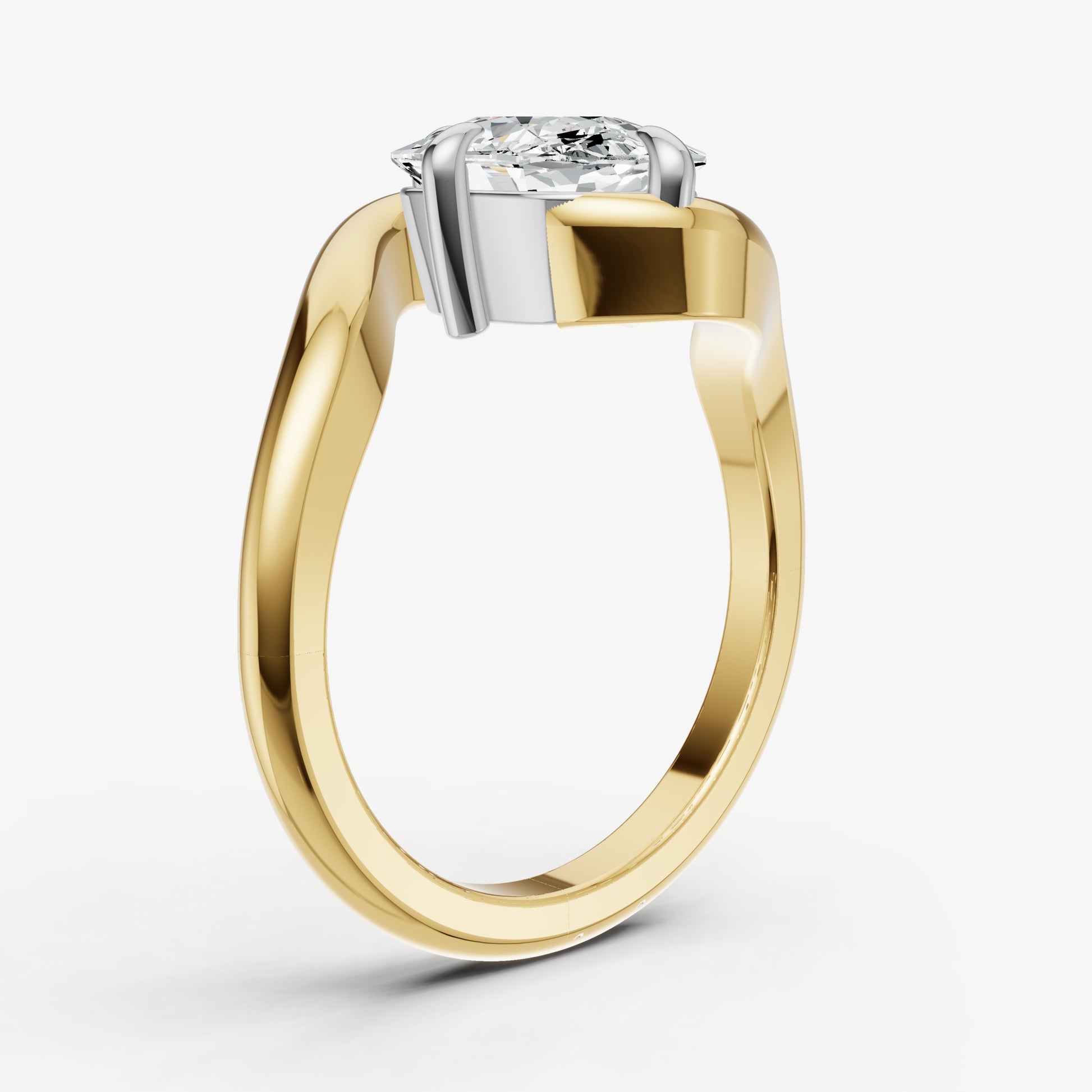 Old Miner Bypass Oval Engagement Ring