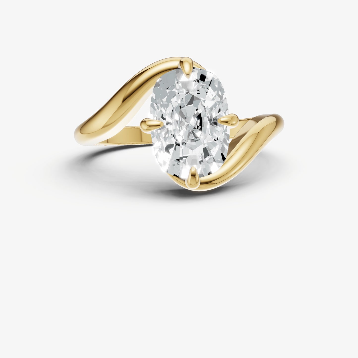Old Miner Bypass Oval Engagement Ring
