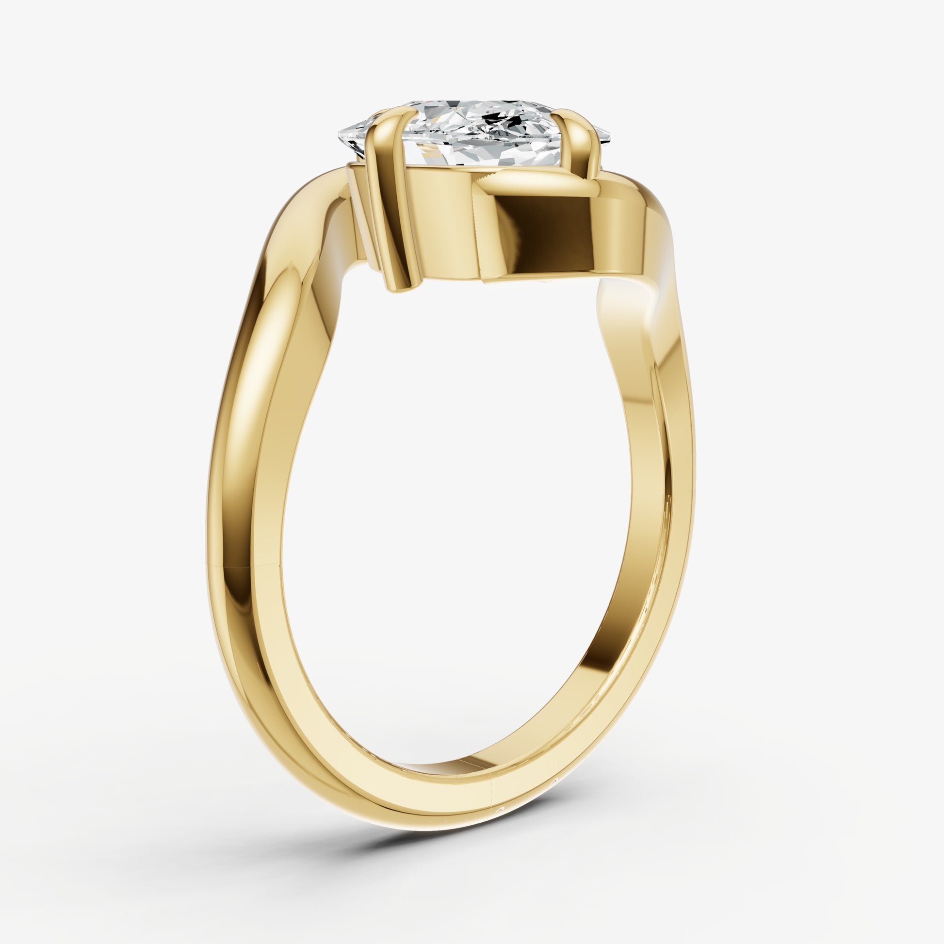 Old Miner Bypass Oval Engagement Ring
