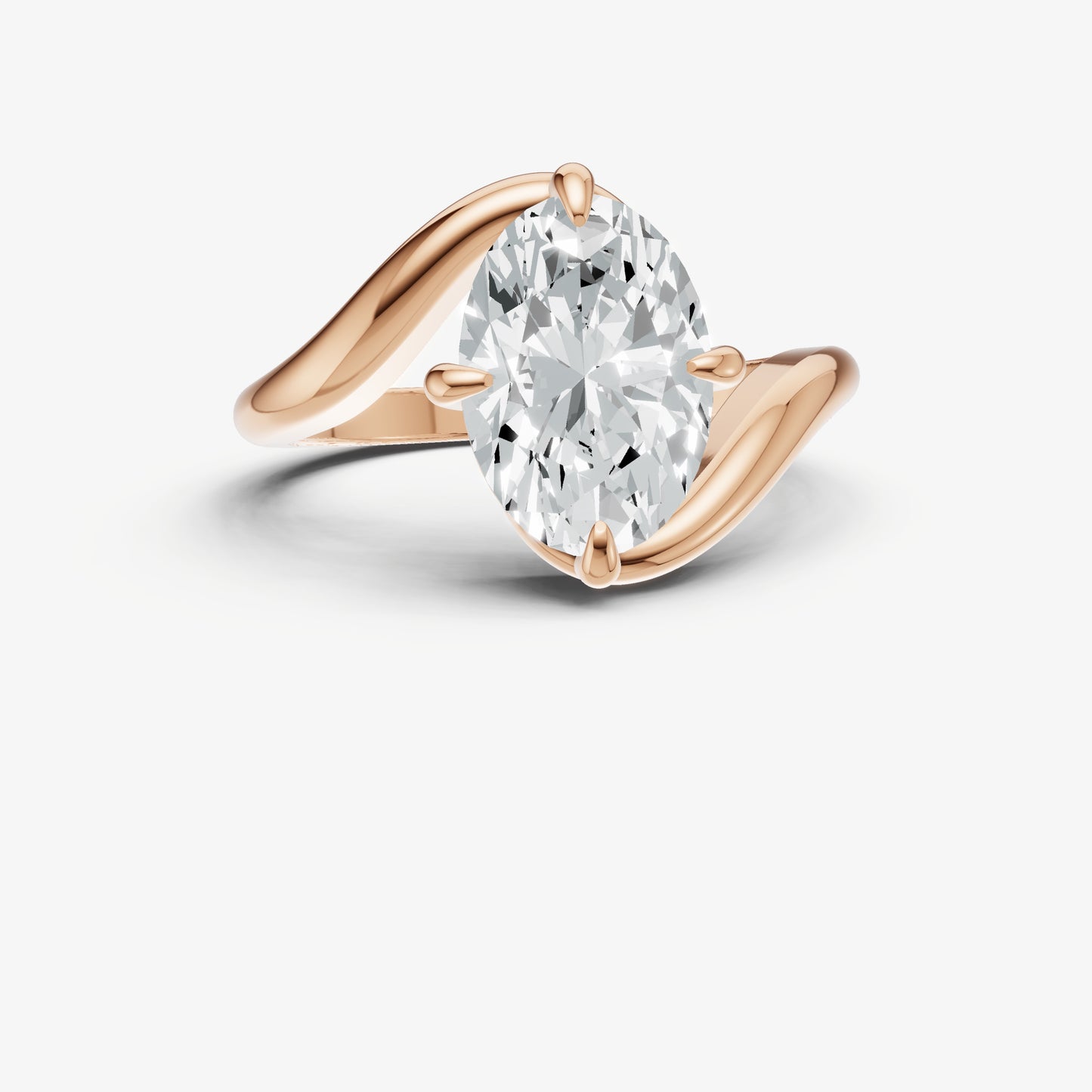 Oval Bypass Oval Engagement Ring