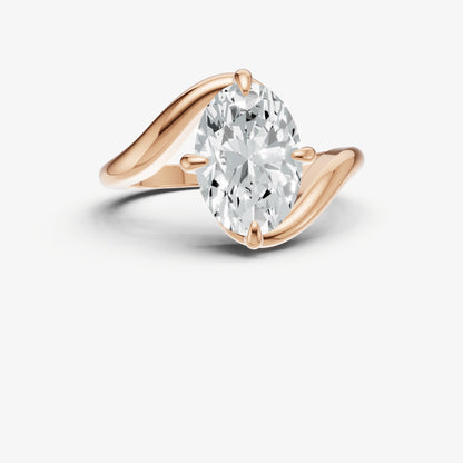 Oval Bypass Oval Engagement Ring