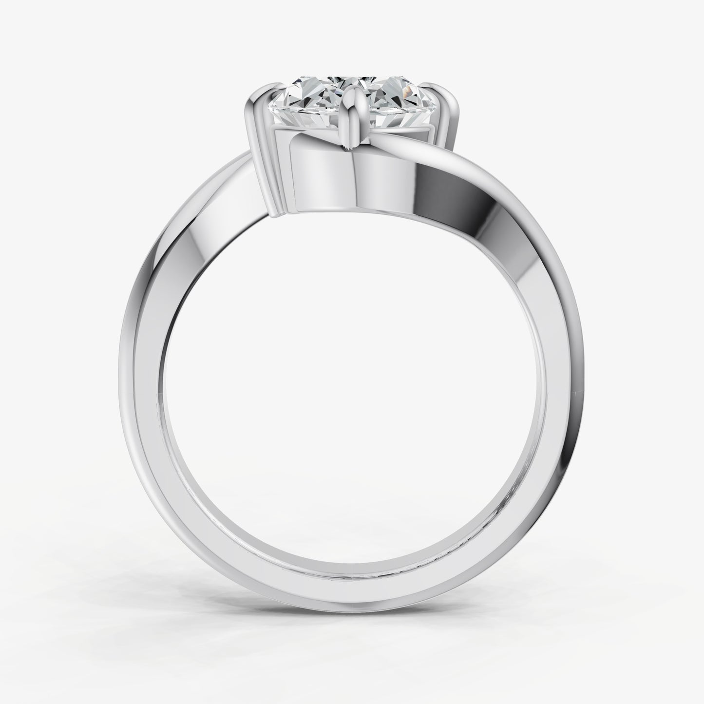 Oval Bypass Oval Engagement Ring