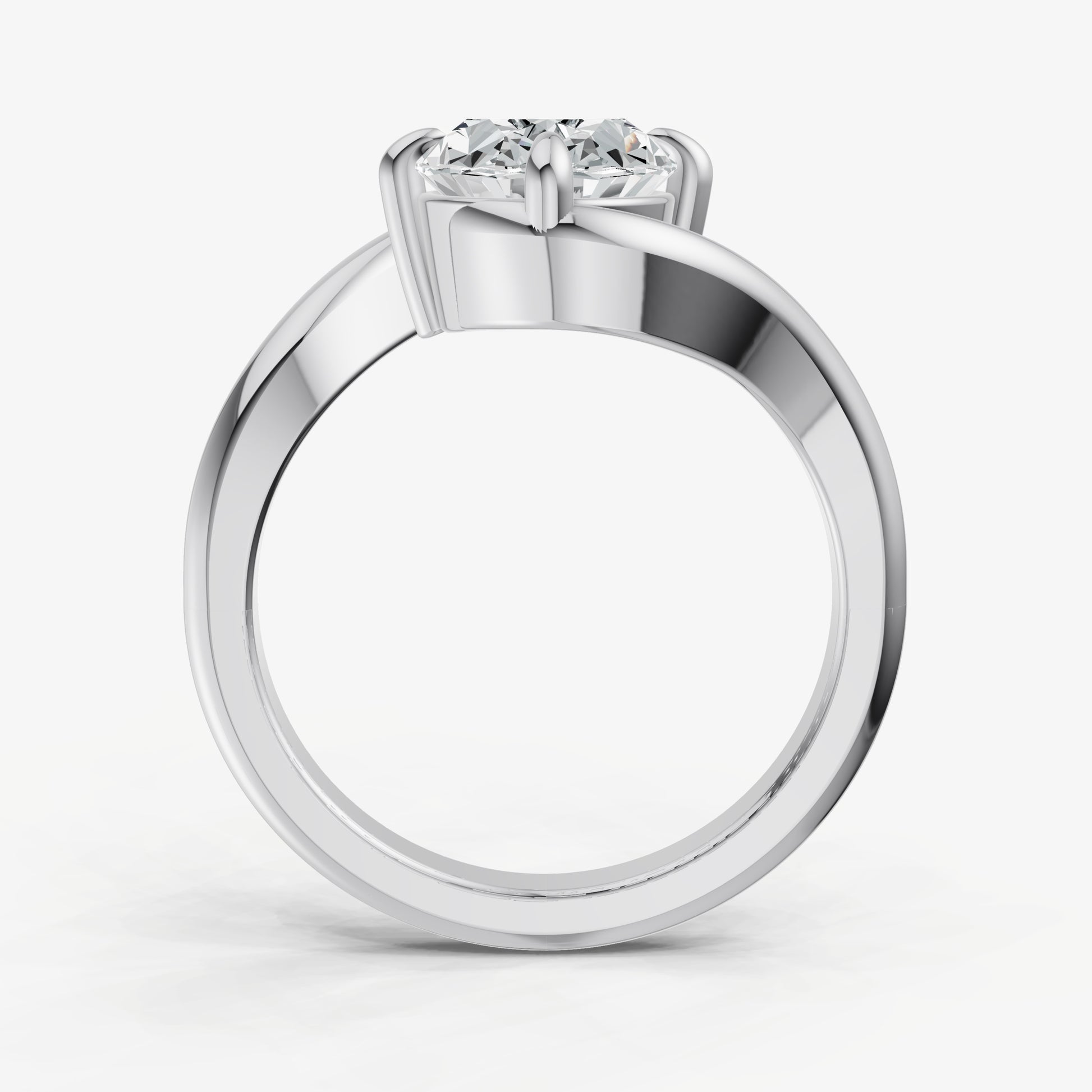 Oval Bypass Oval Engagement Ring