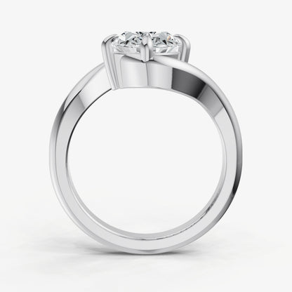 Oval Bypass Oval Engagement Ring