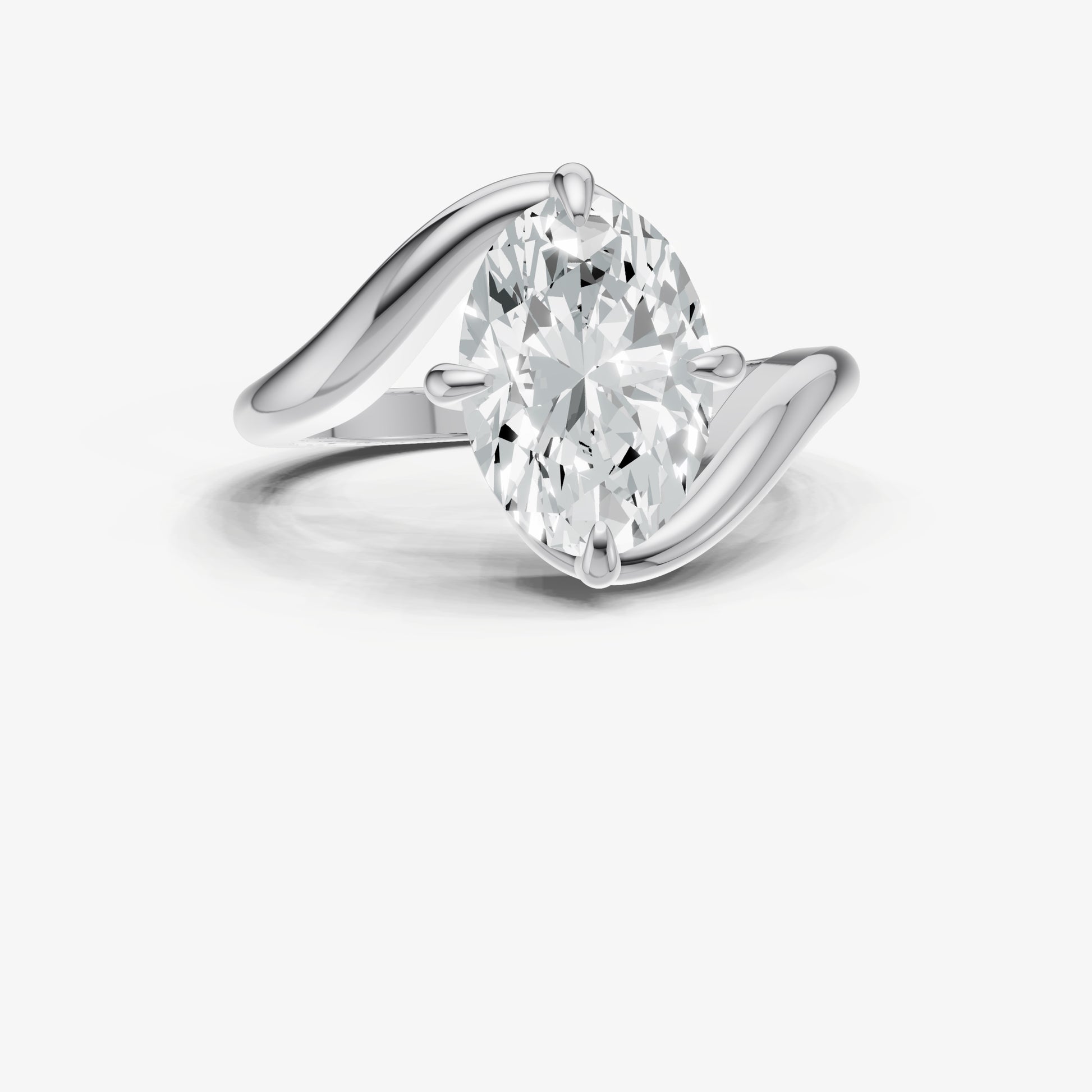 Oval Bypass Oval Engagement Ring