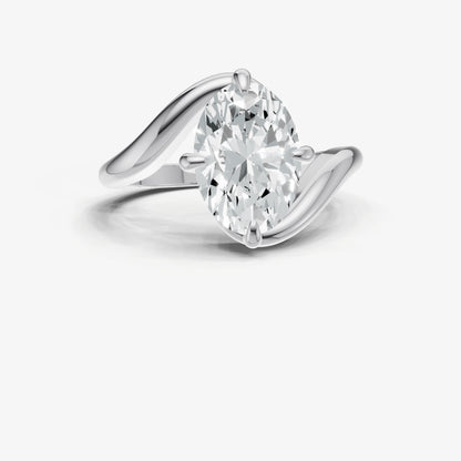 Oval Bypass Oval Engagement Ring