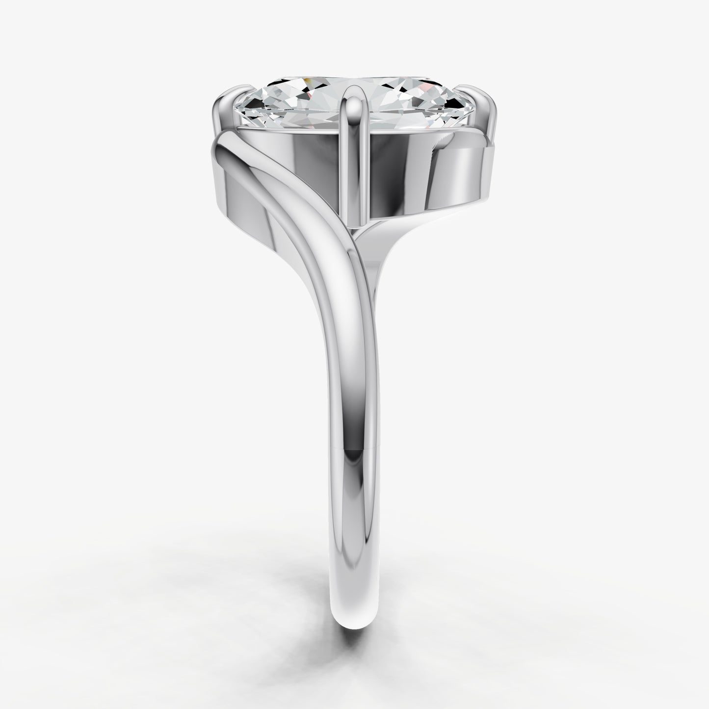 Oval Bypass Oval Engagement Ring