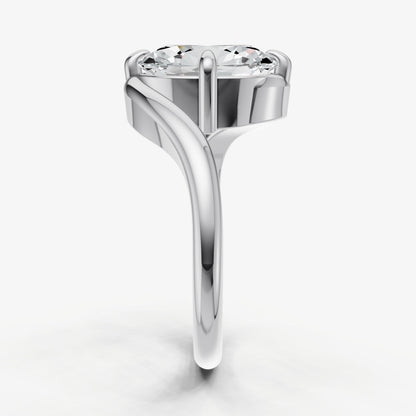 Oval Bypass Oval Engagement Ring