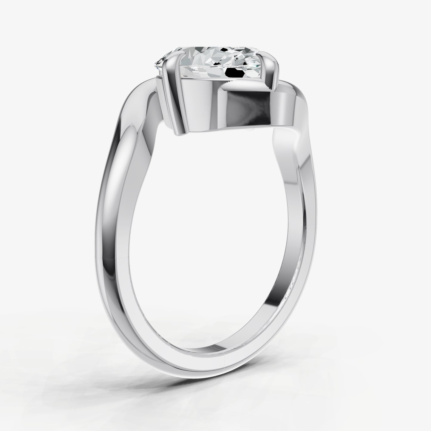 Oval Bypass Oval Engagement Ring