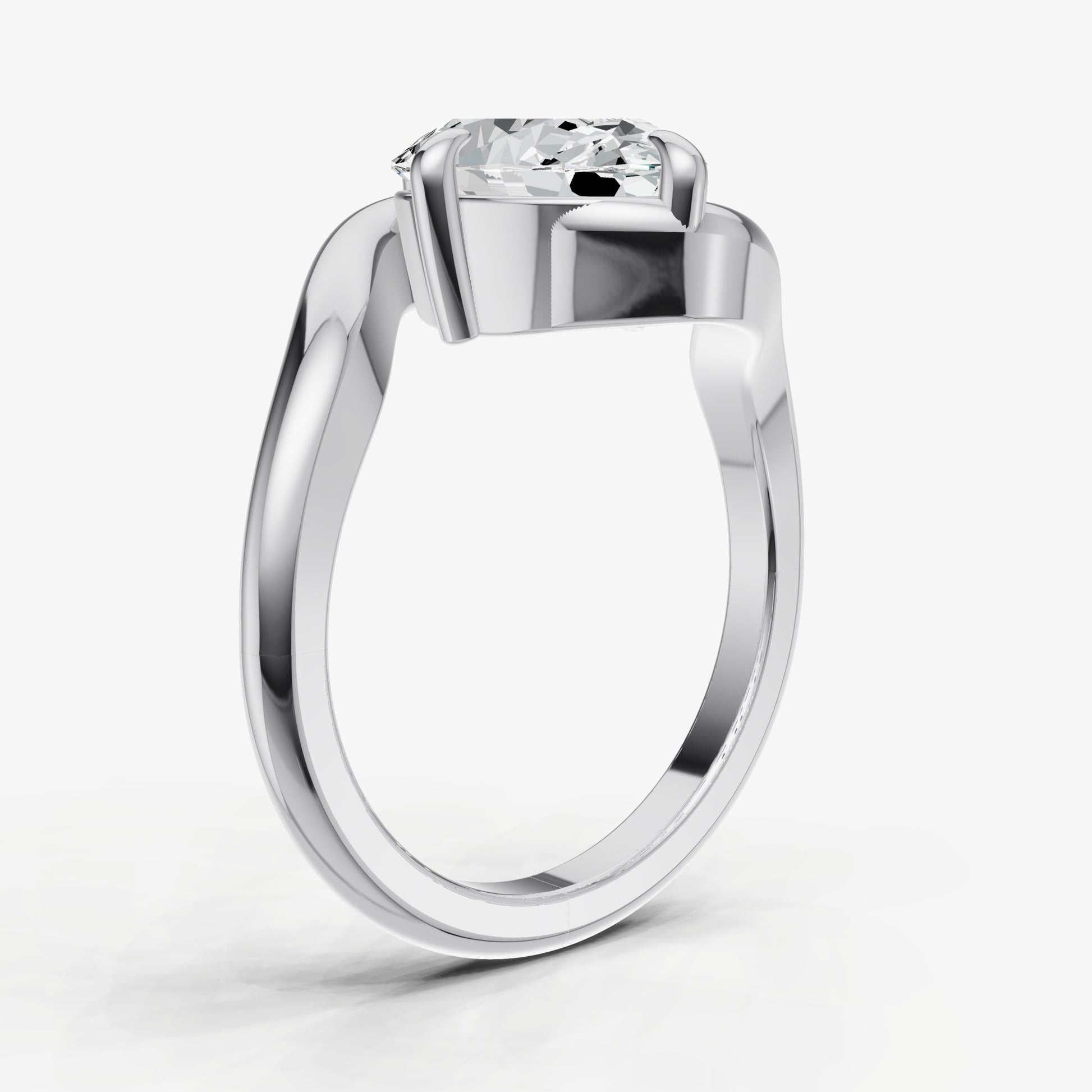 Oval Bypass Oval Engagement Ring