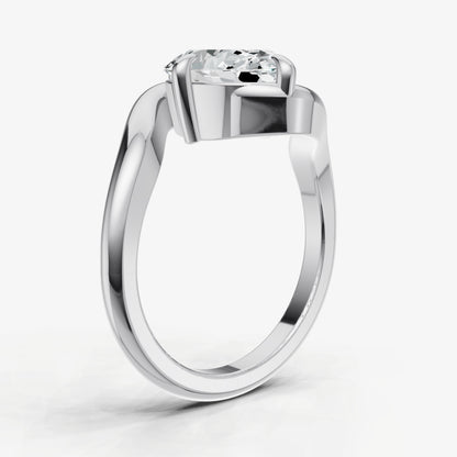 Oval Bypass Oval Engagement Ring