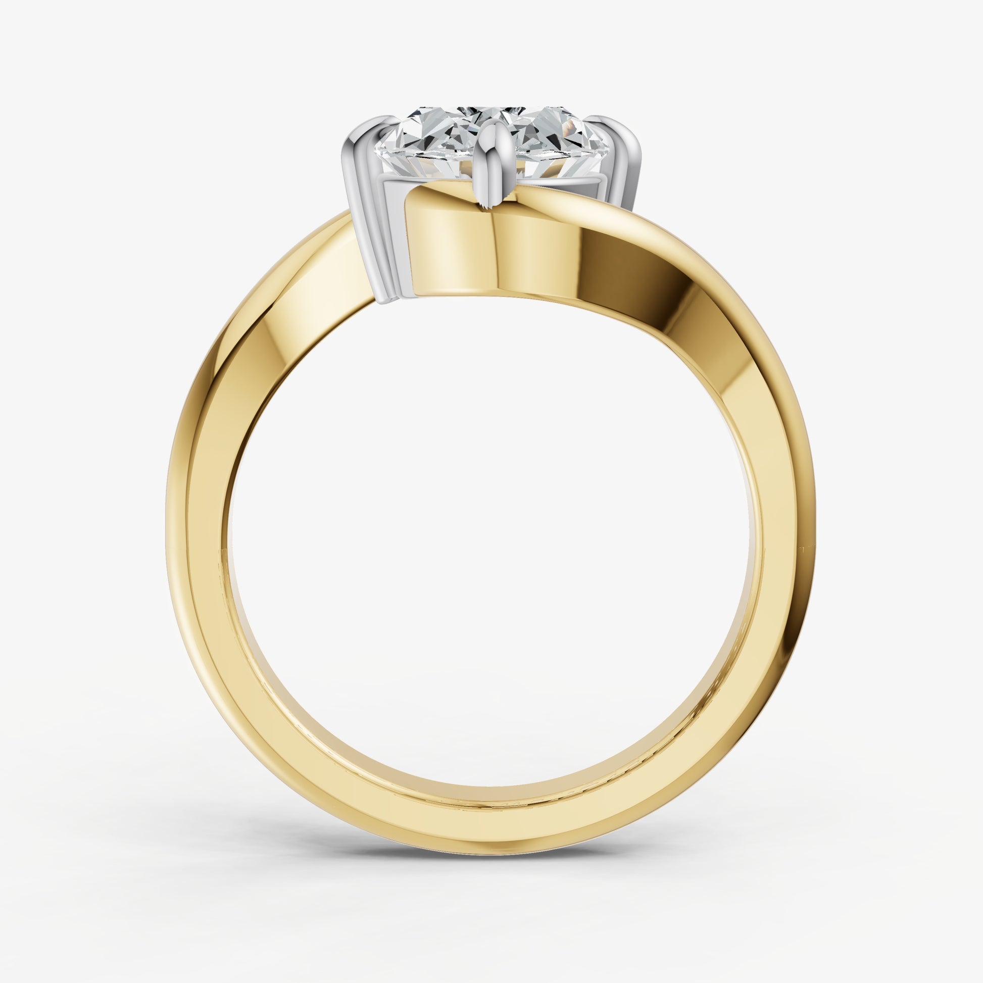 Oval Bypass Oval Engagement Ring