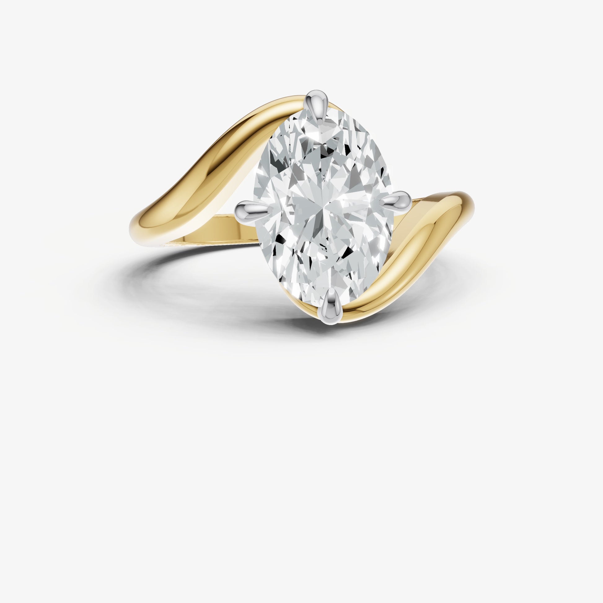 Oval Bypass Oval Engagement Ring