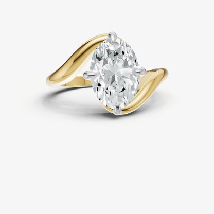 Oval Bypass Oval Engagement Ring