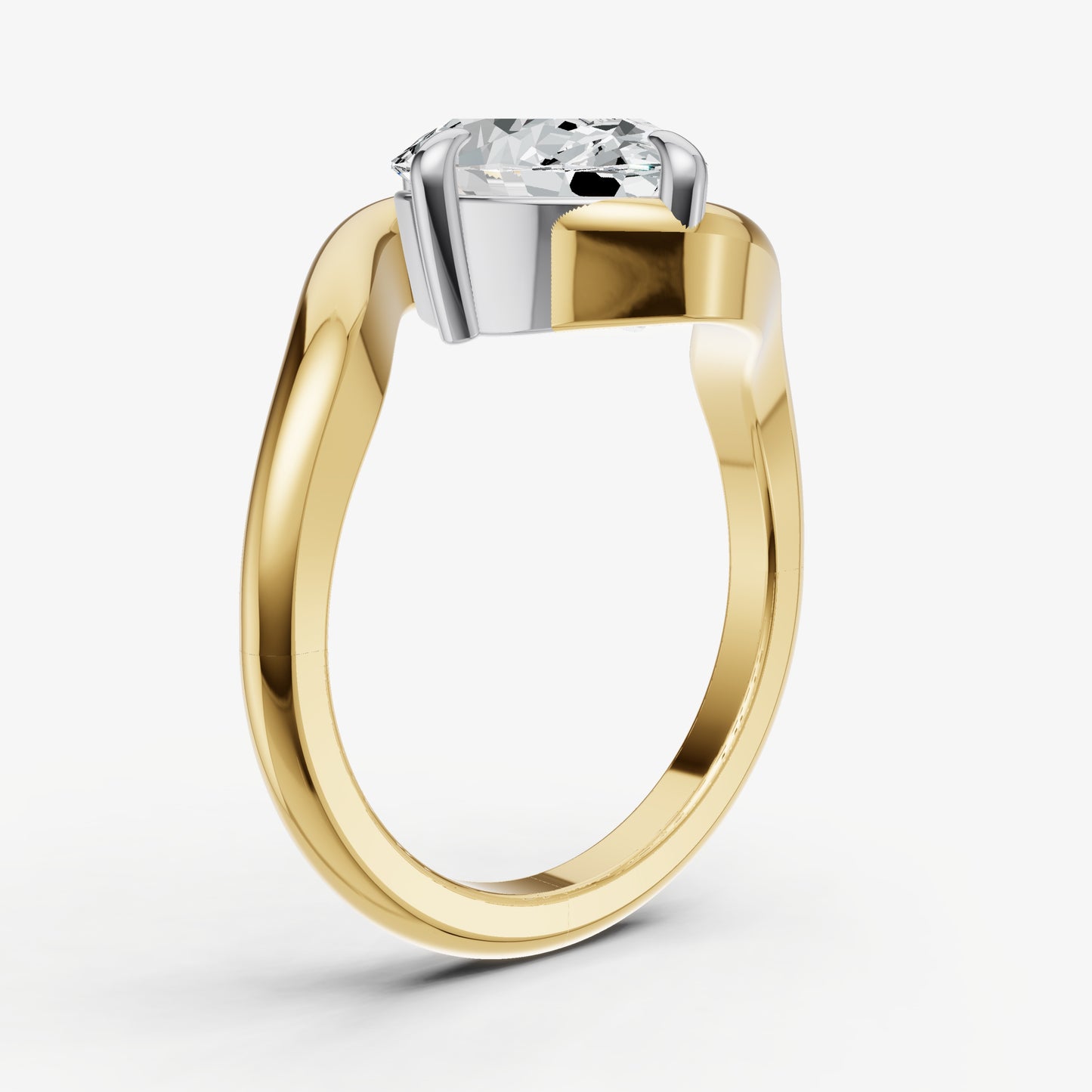 Oval Bypass Oval Engagement Ring