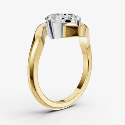 Oval Bypass Oval Engagement Ring