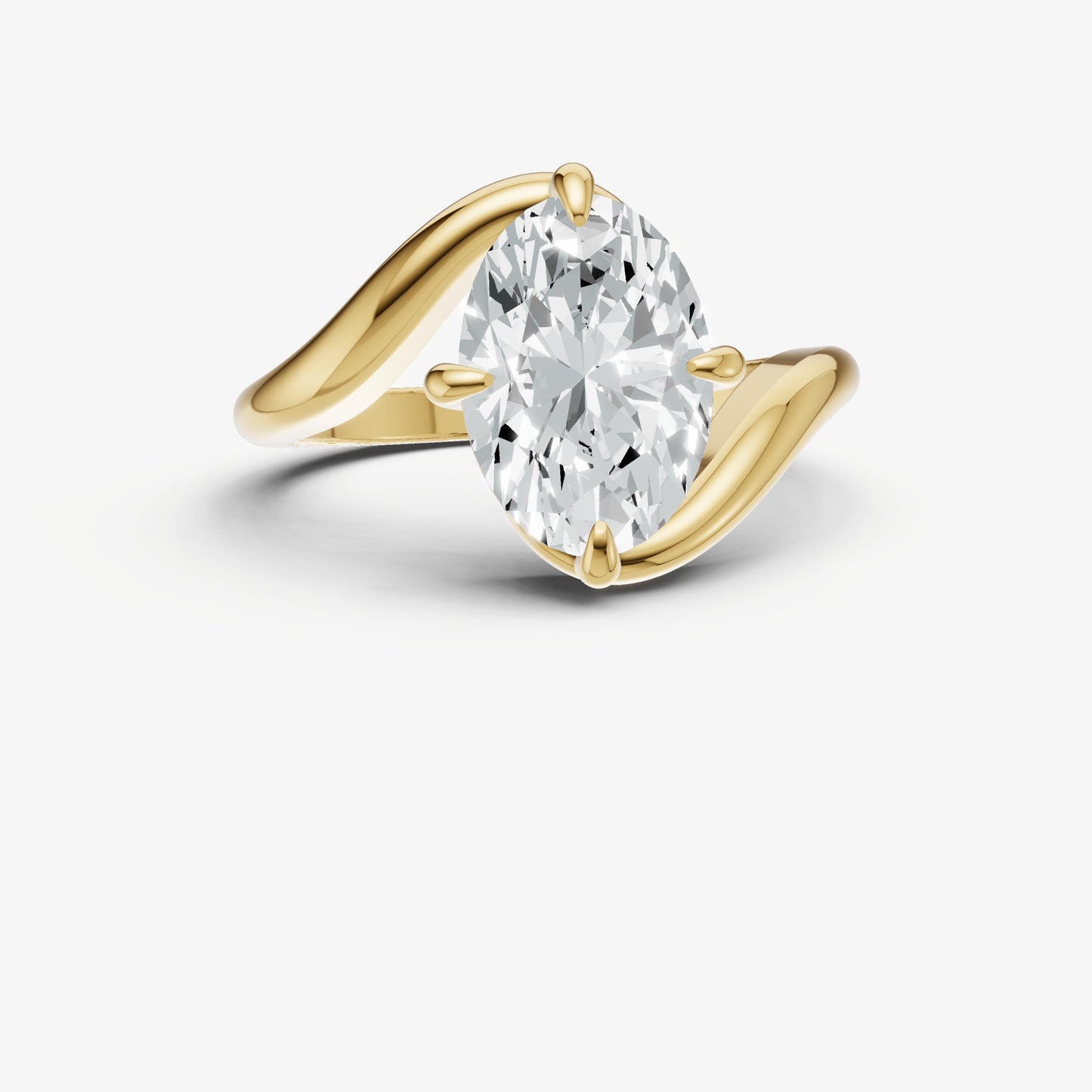 Oval Bypass Oval Engagement Ring