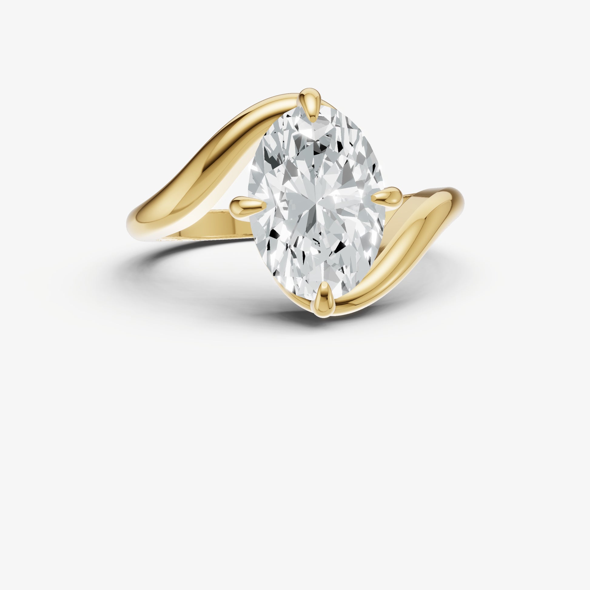 Oval Bypass Oval Engagement Ring
