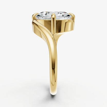 Oval Bypass Oval Engagement Ring