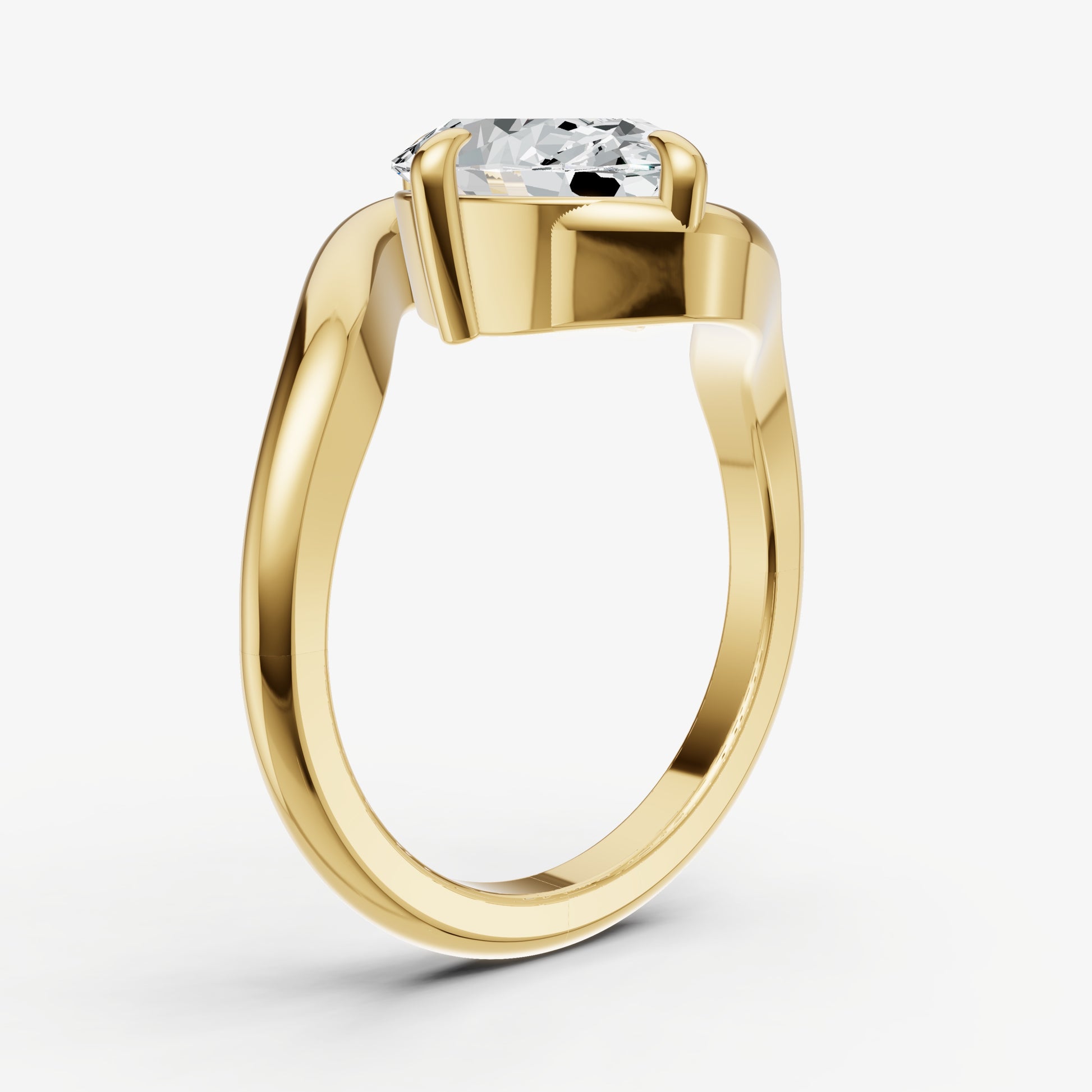 Oval Bypass Oval Engagement Ring