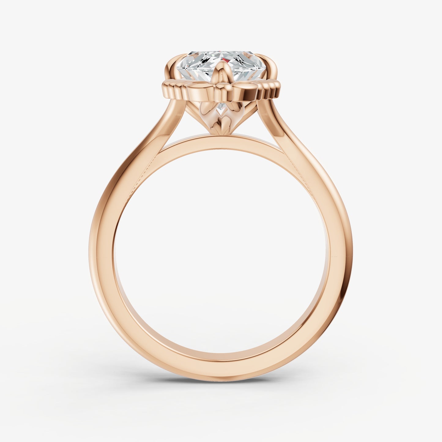 Marquise Filigree Halo Engagement Ring