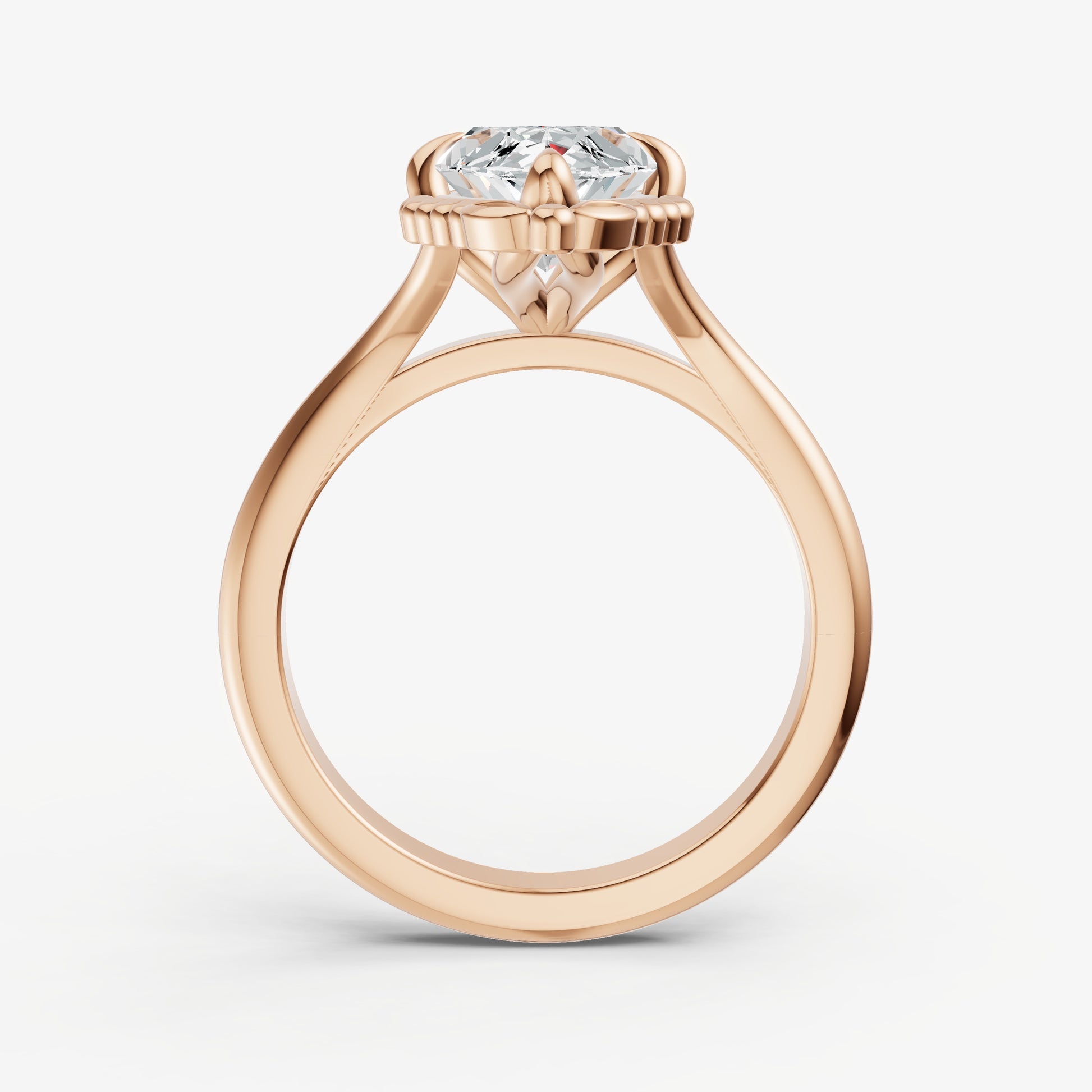 Marquise Filigree Halo Engagement Ring
