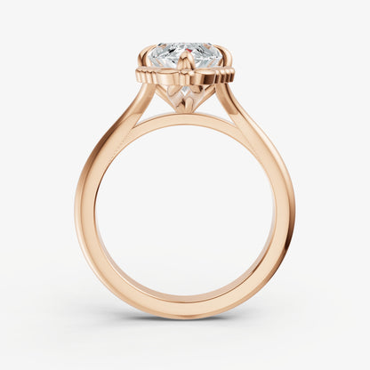 Marquise Filigree Halo Engagement Ring
