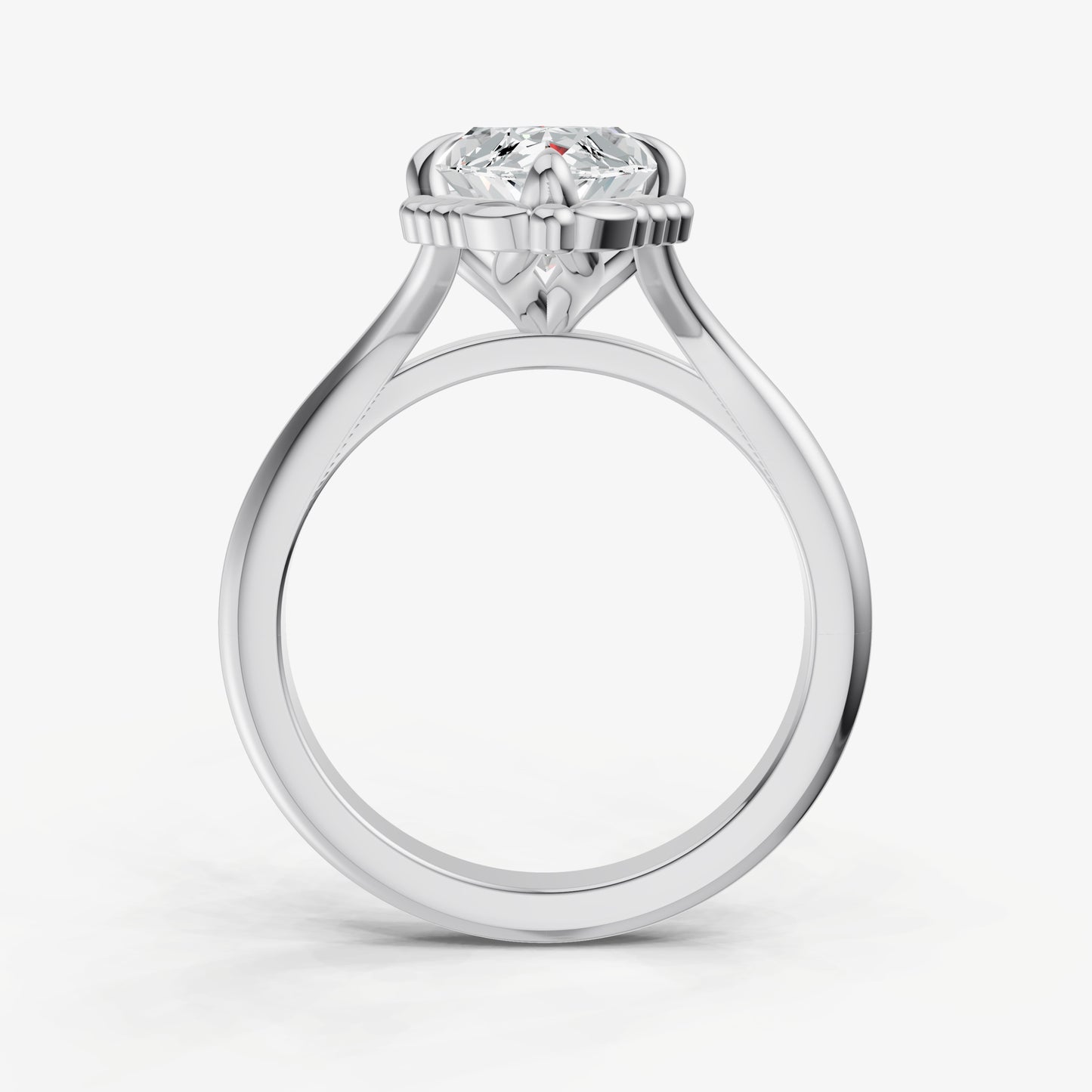 Marquise Filigree Halo Engagement Ring