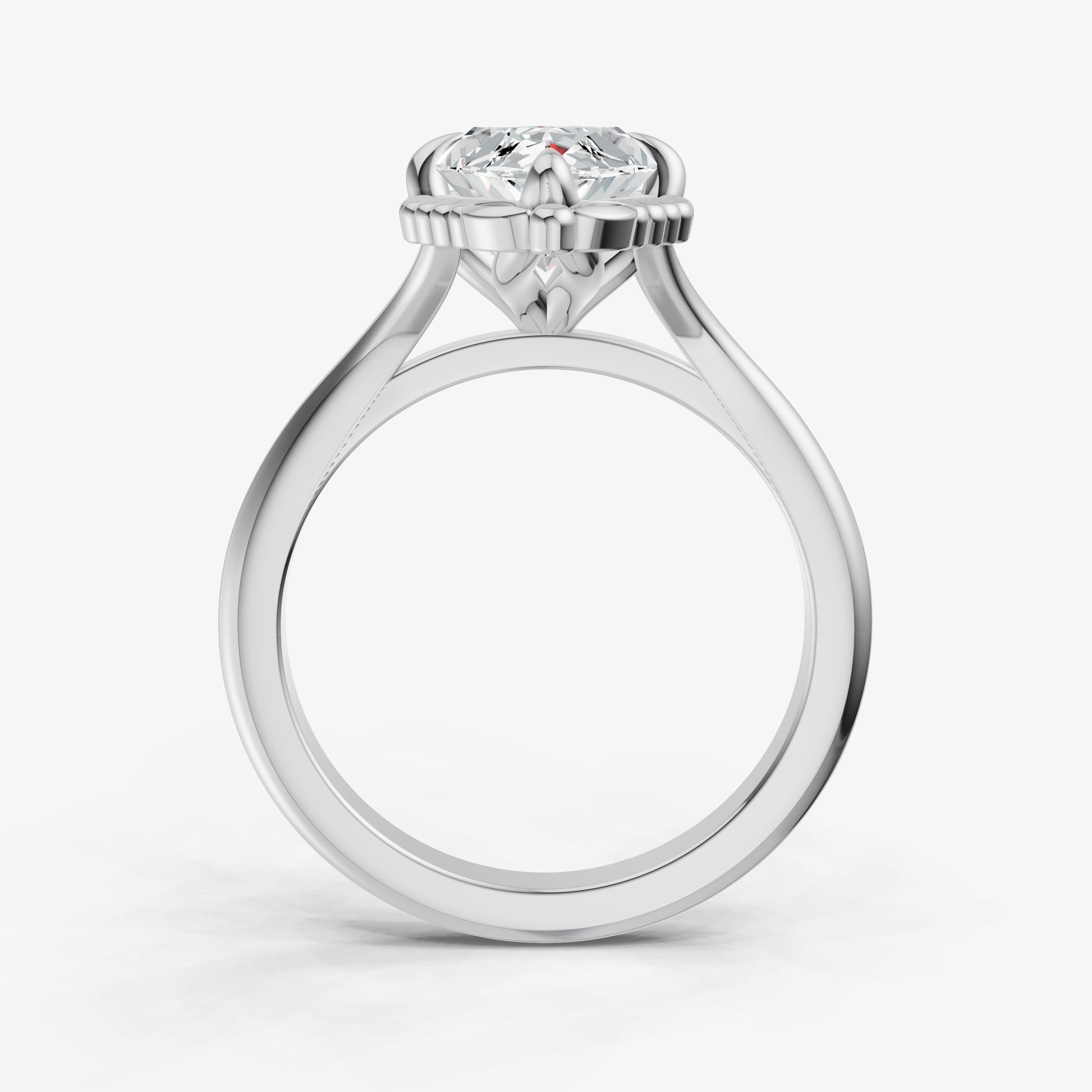 Marquise Filigree Halo Engagement Ring