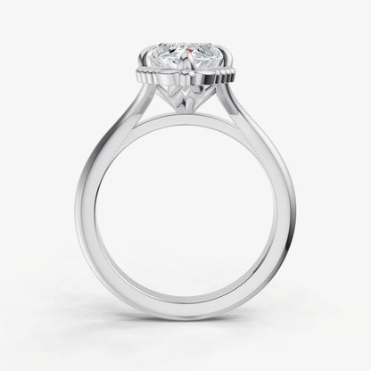 Marquise Filigree Halo Engagement Ring