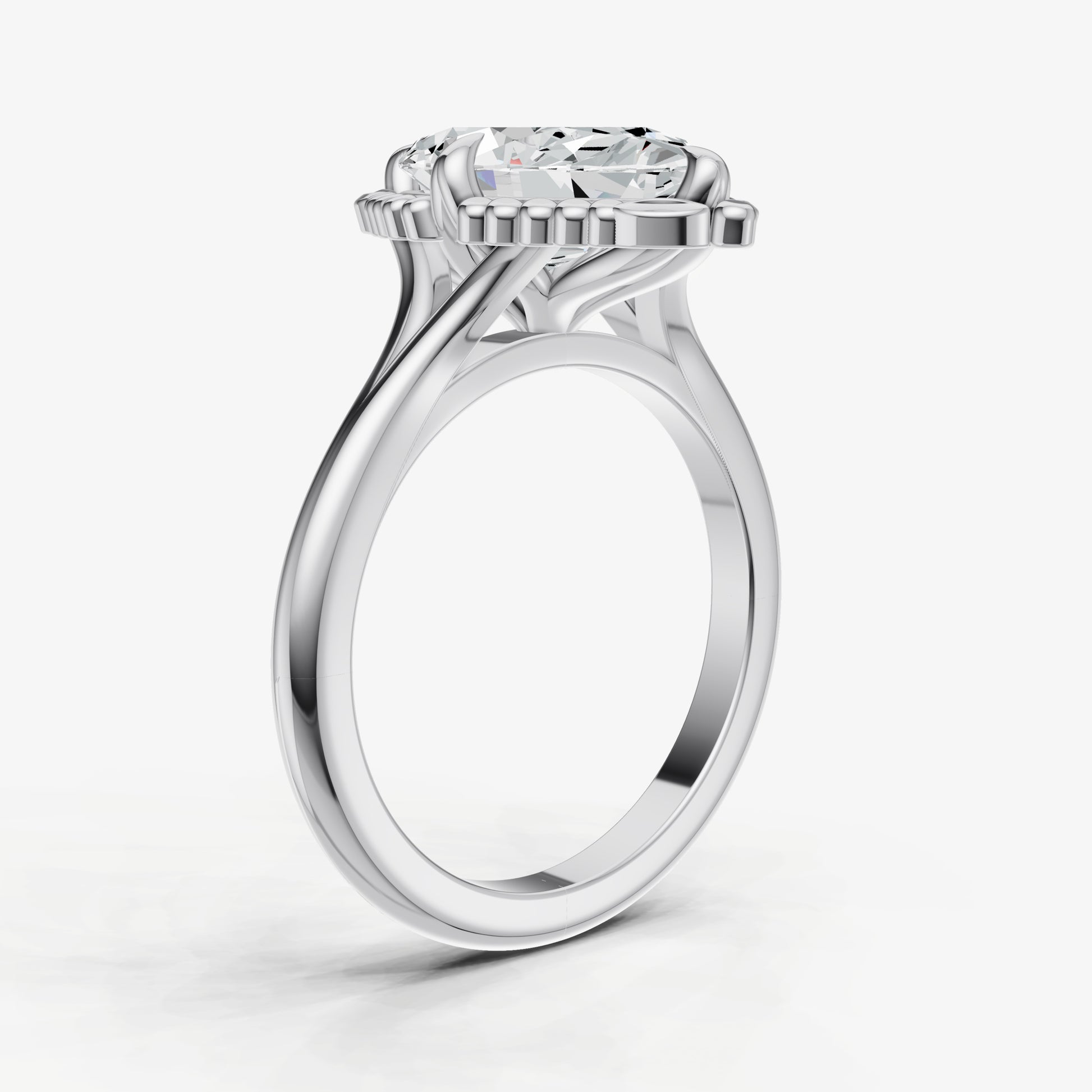 Marquise Filigree Halo Engagement Ring