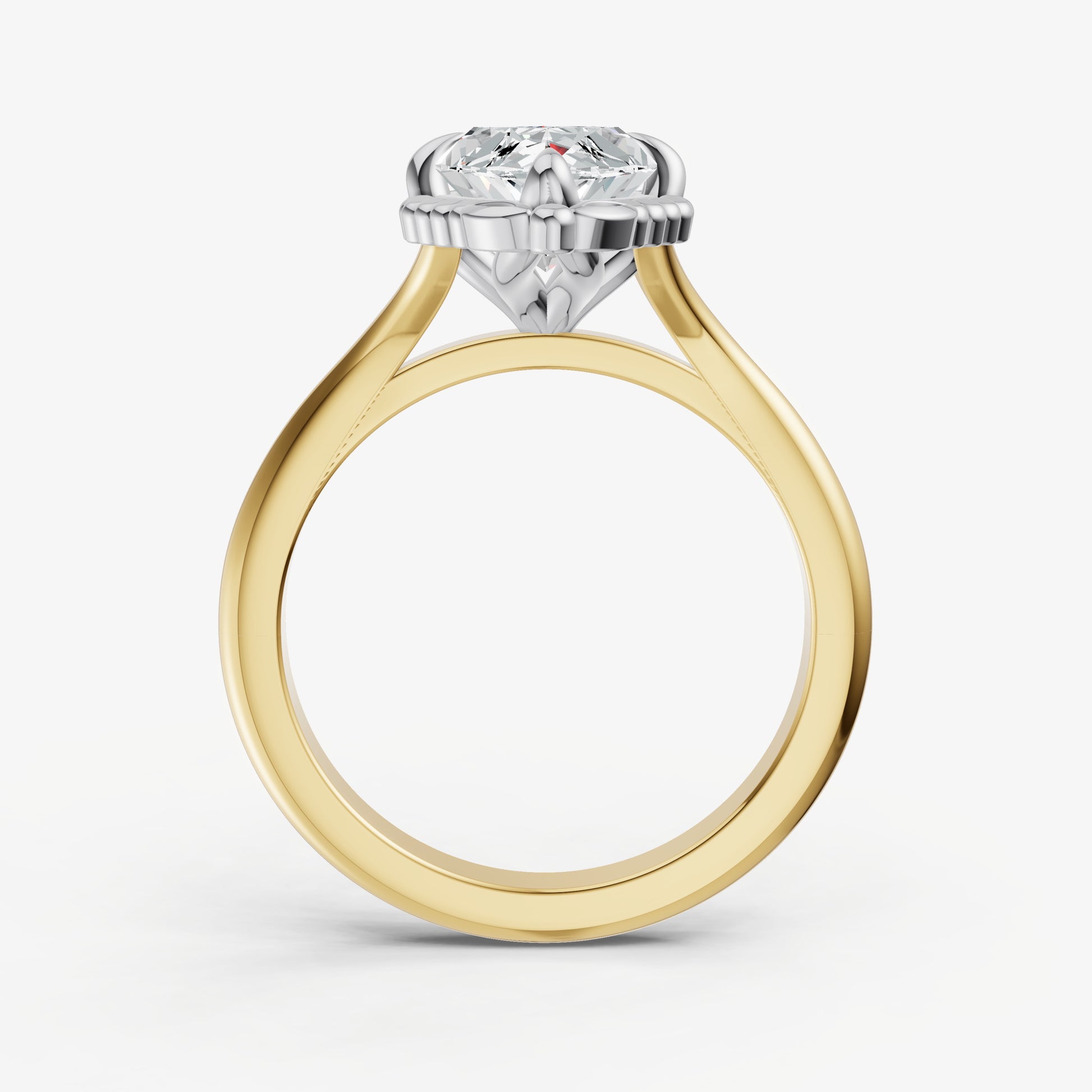 Marquise Filigree Halo Engagement Ring
