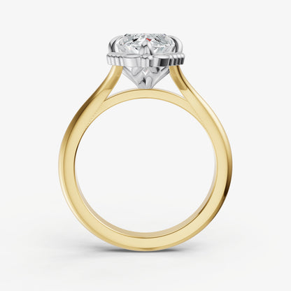 Marquise Filigree Halo Engagement Ring
