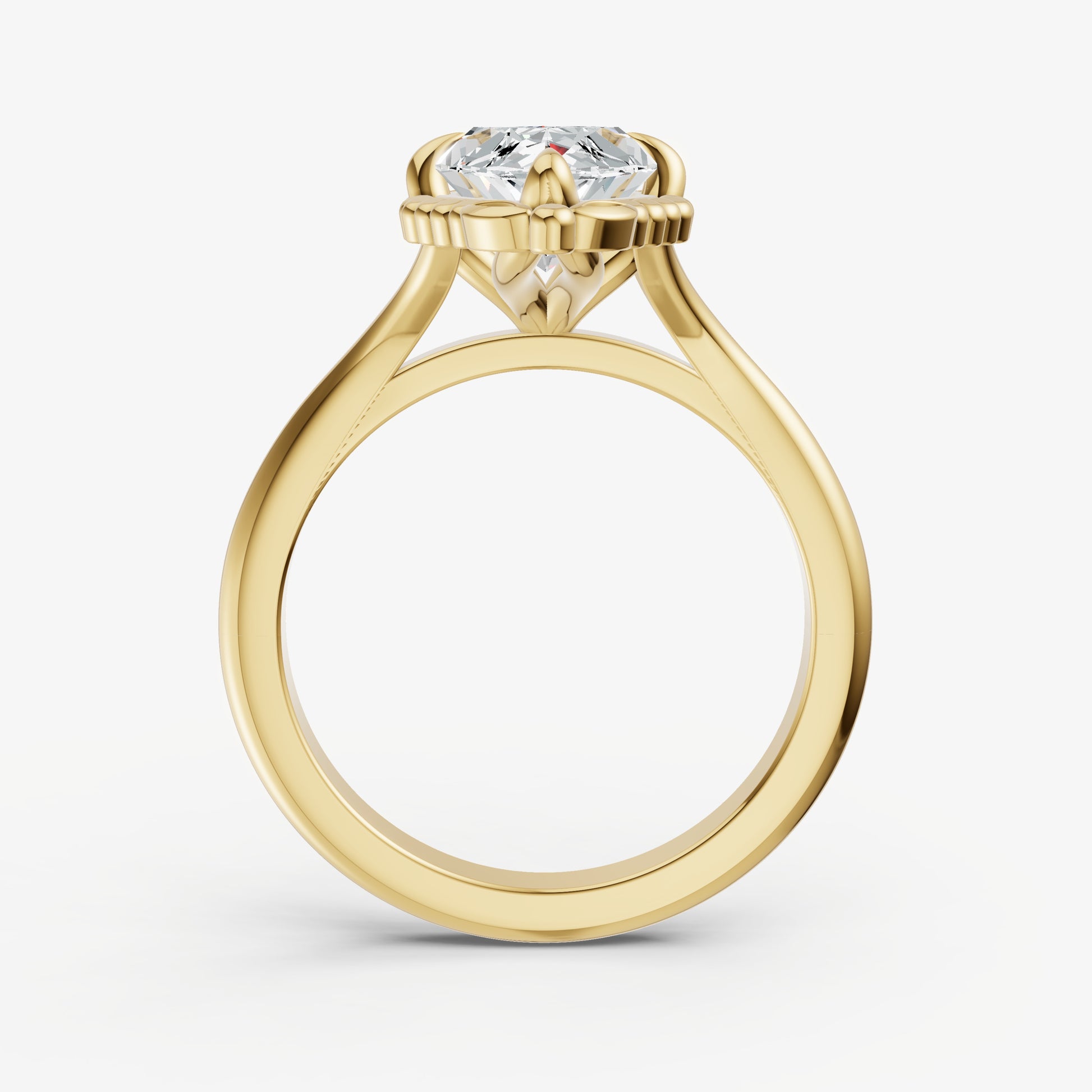 Marquise Filigree Halo Engagement Ring