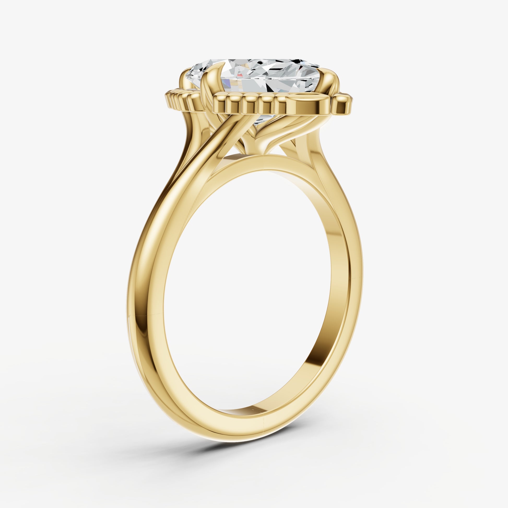 Marquise Filigree Halo Engagement Ring
