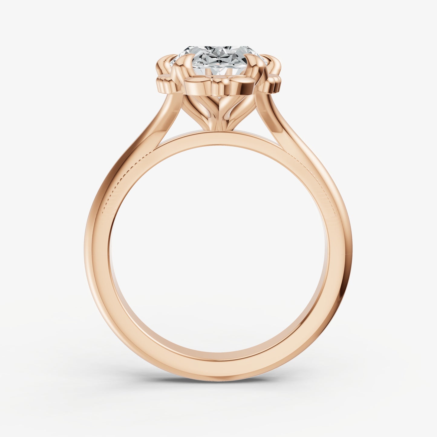 Oval Filigree Halo Engagement Ring