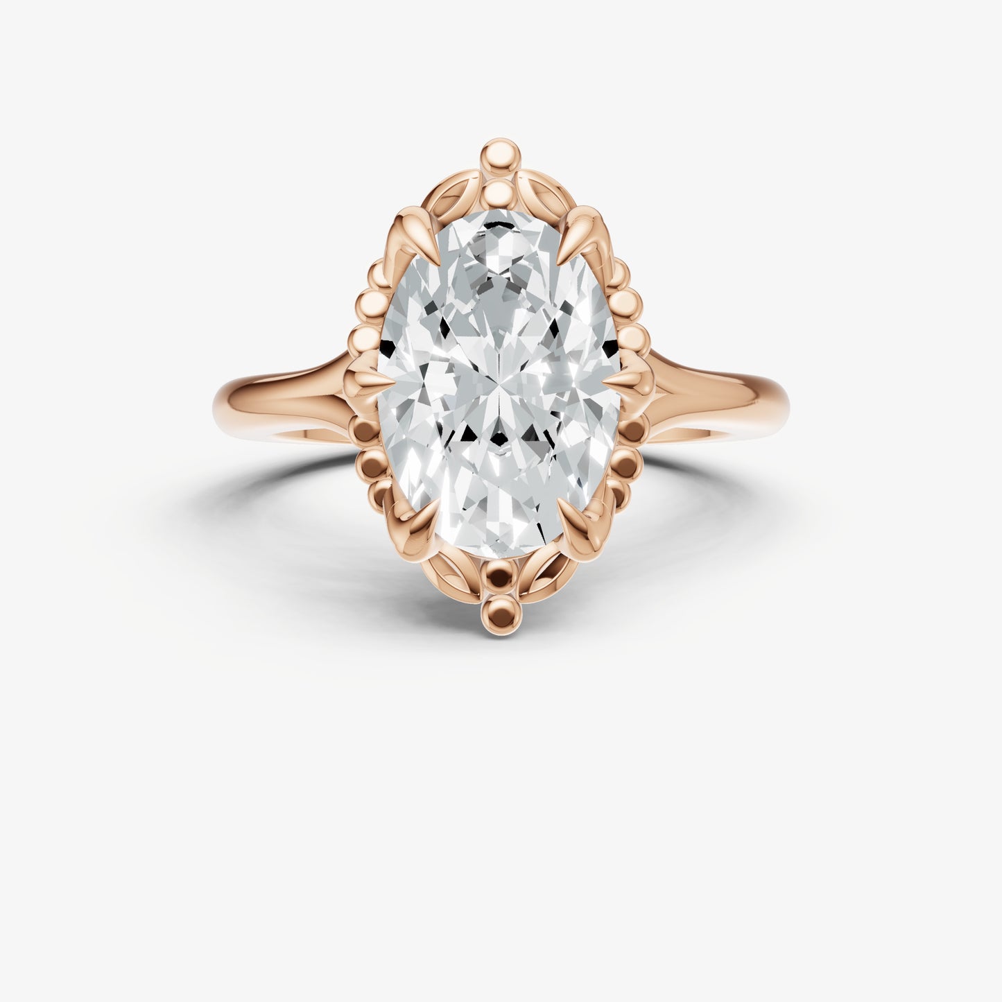 Oval Filigree Halo Engagement Ring
