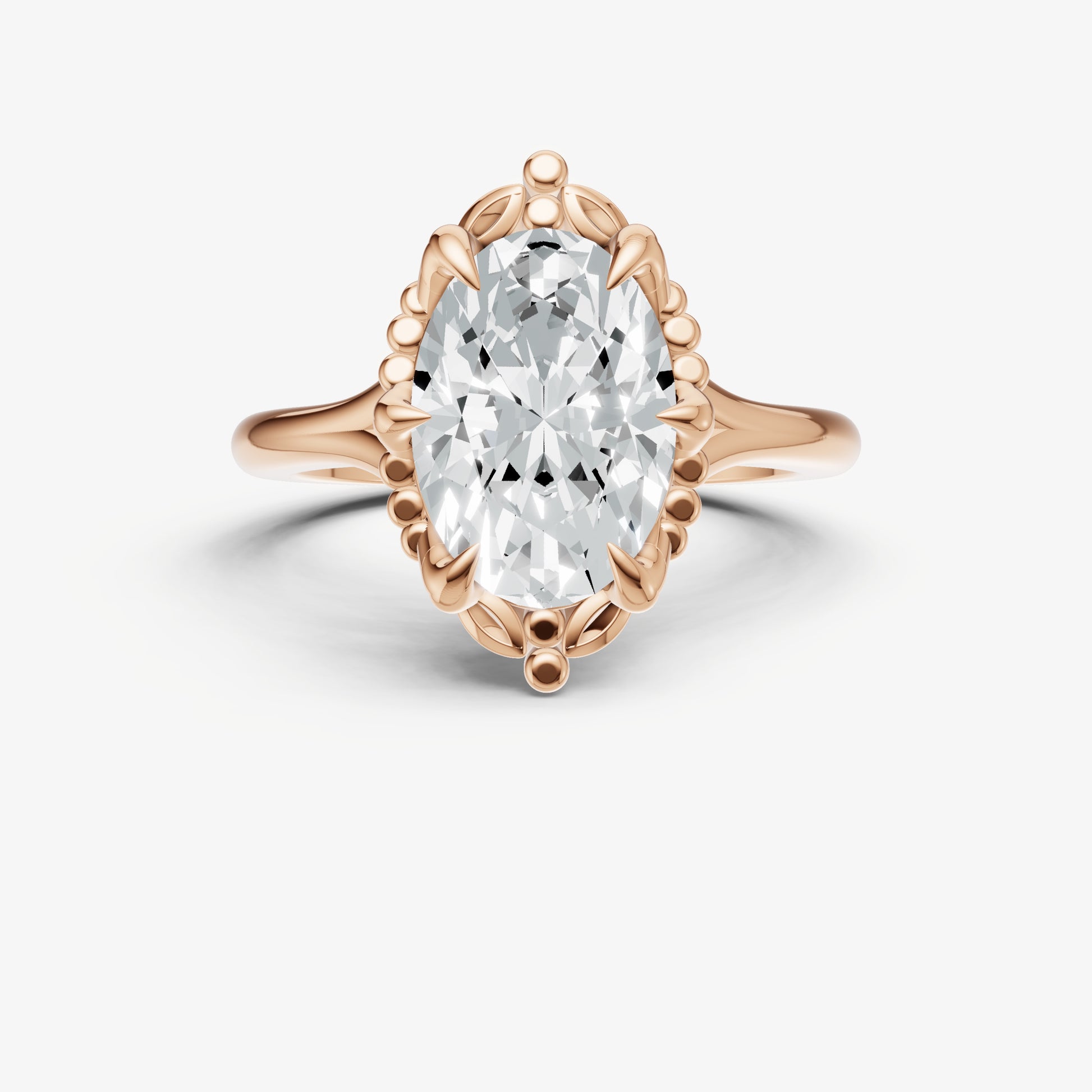 Oval Filigree Halo Engagement Ring