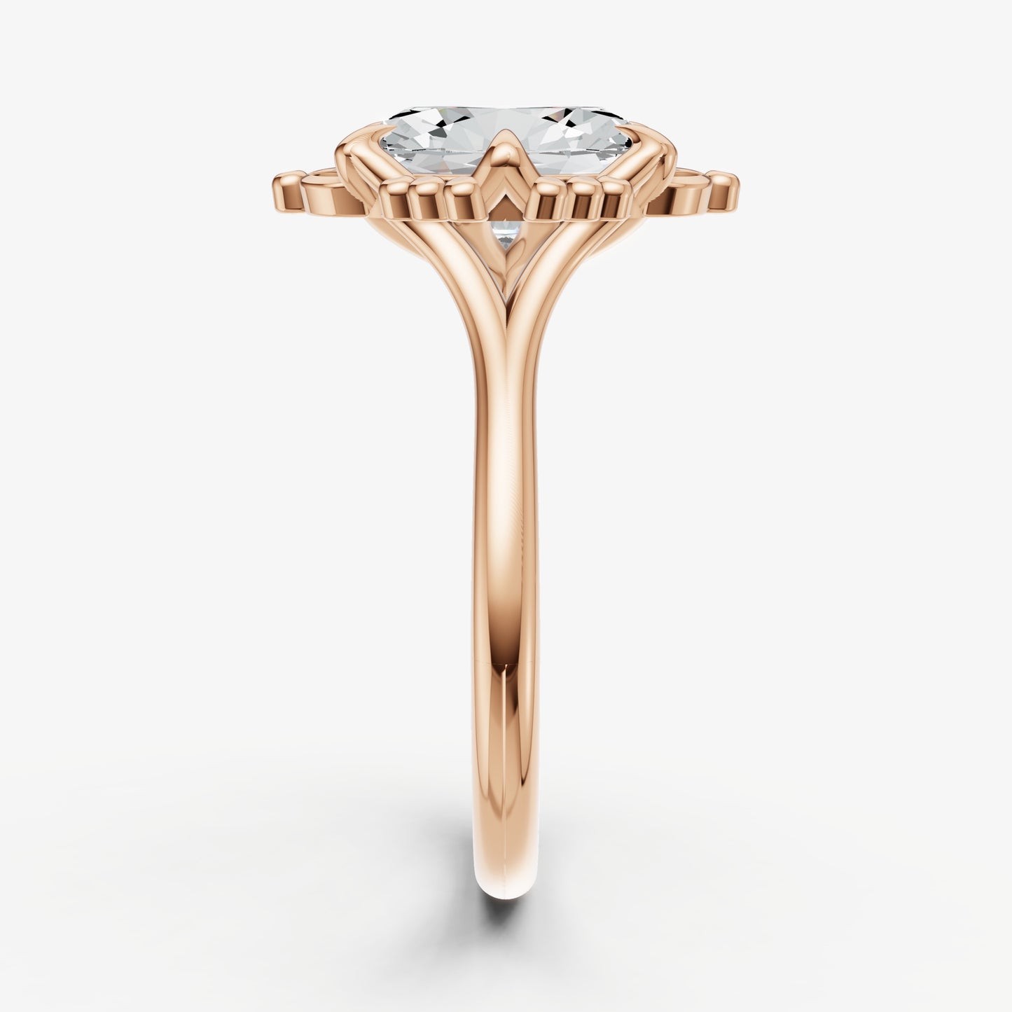 Oval Filigree Halo Engagement Ring