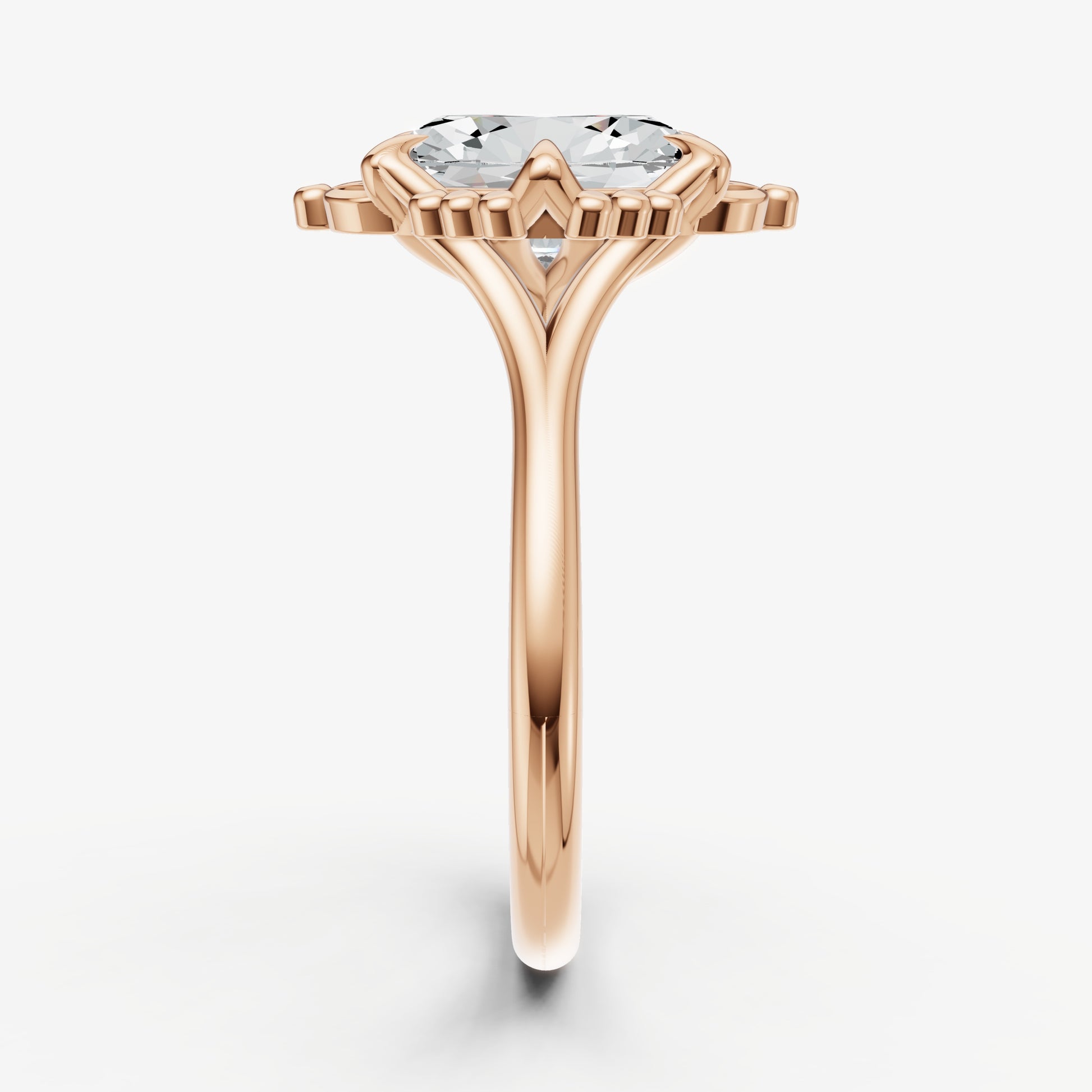 Oval Filigree Halo Engagement Ring