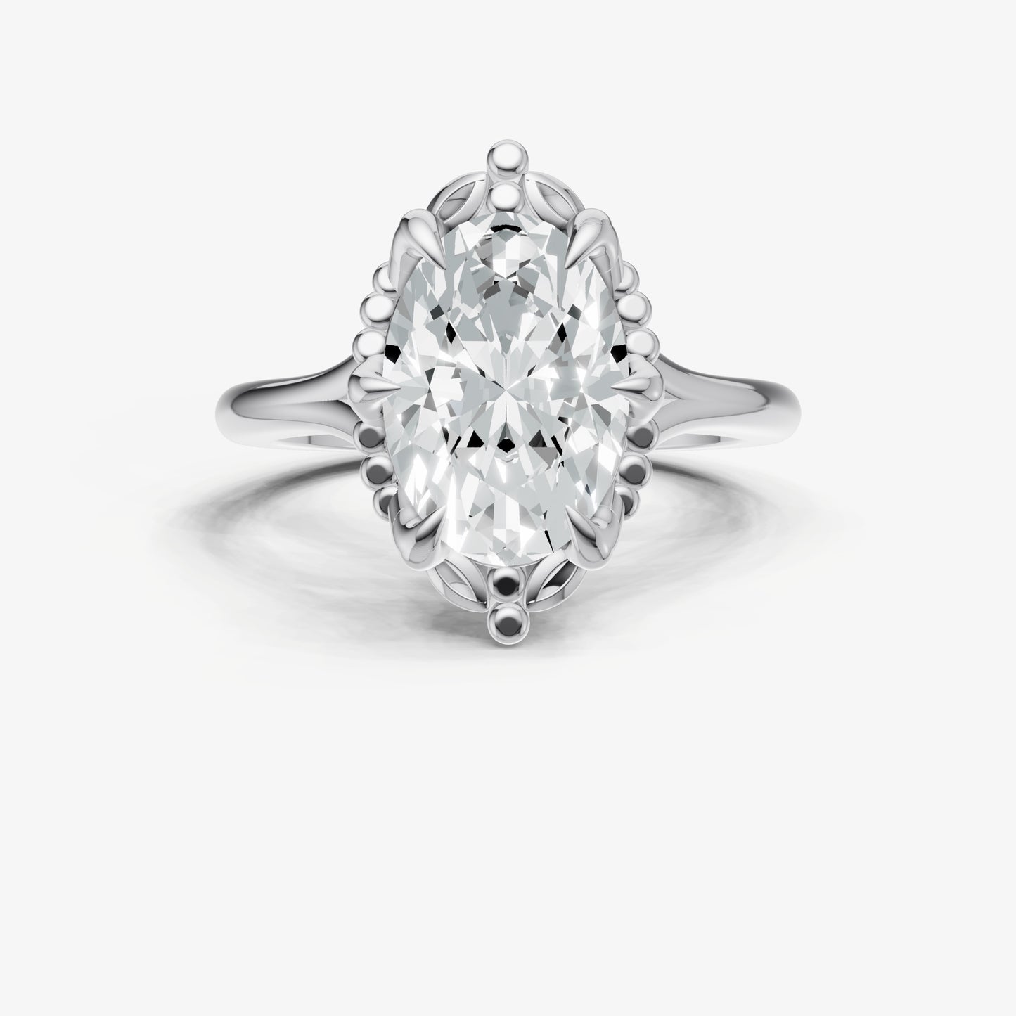 Oval Filigree Halo Engagement Ring