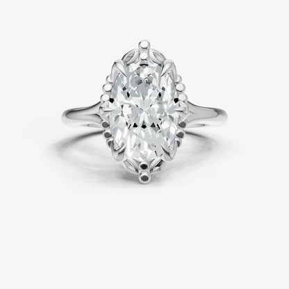 Oval Filigree Halo Engagement Ring