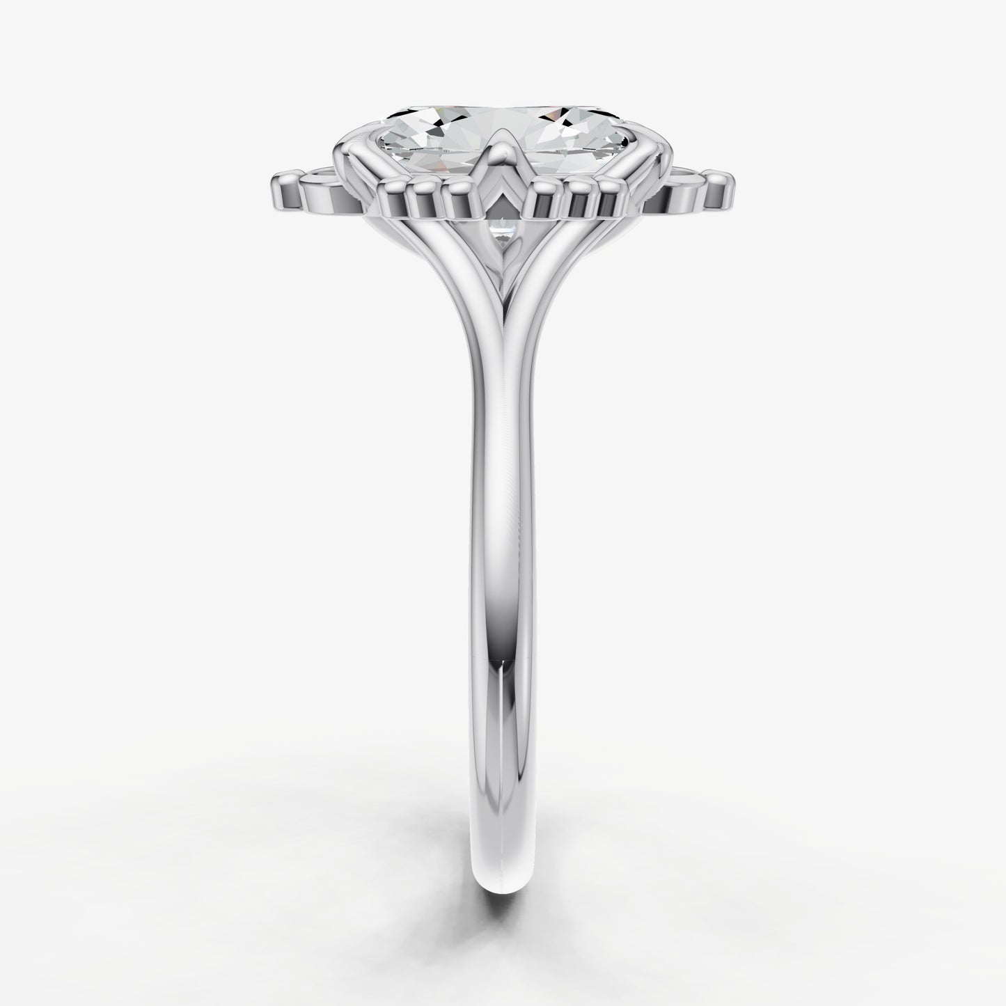 Oval Filigree Halo Engagement Ring