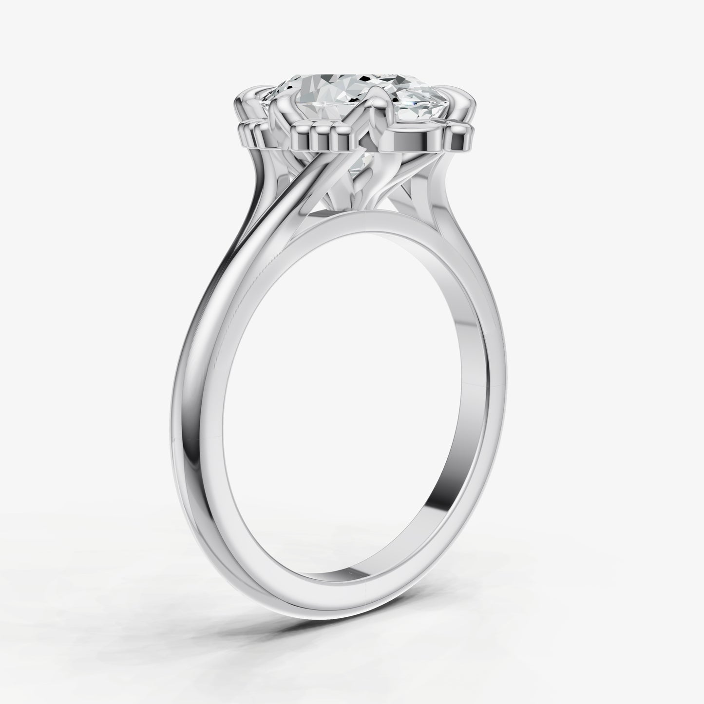 Oval Filigree Halo Engagement Ring